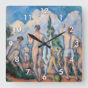 Relógio Quadrado Paul Cezanne - Banhistas