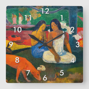 Relógio Quadrado Paul Gauguin - Arearea / O Cão Vermelho