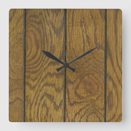 Relógio Quadrado Pavimento de grão de madeira
