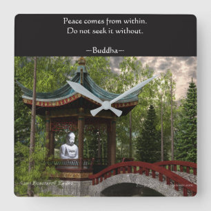 Relógio Quadrado Paz de dentro de, citações de Buddha
