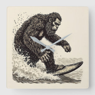 Relógio Quadrado Pé Grande Surfando