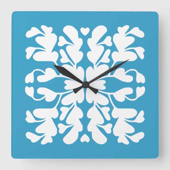 Relógio Quadrado Peacock deco (Frente)