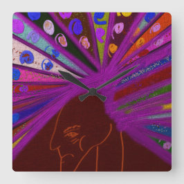 Relógio Quadrado Peacock King