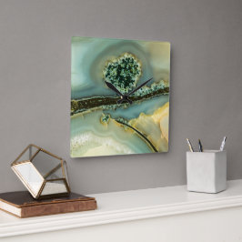 Relógio Quadrado pedra dentro a semirprecioso