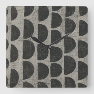 Relógio Quadrado Pedra - Semicírculos