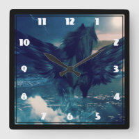 Pegasus Negro Emergindo Do Mar