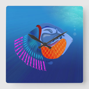 Relógio Quadrado Peixe