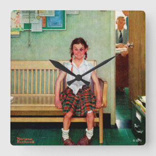 Relógio Quadrado Peixe do género Notropis ou parte externa o