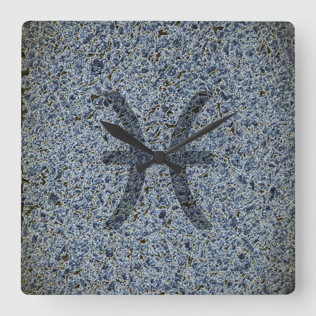 Relógio Quadrado peixes (Frente)