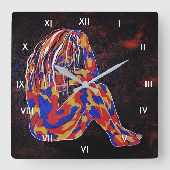 Relógio Quadrado Pensamento Profundo (Frente)