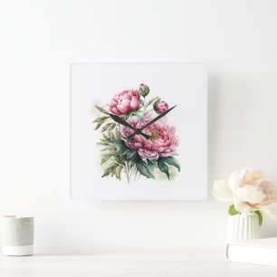 Relógio Quadrado Peony