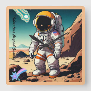 Relógio Quadrado "Perseguindo Sonhos Celestiais"