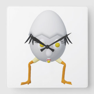 Relógio Quadrado Personagem de Ovo Excêntrico RG & RA Design Fofo