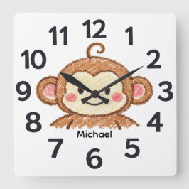 Relógio Quadrado Personalised Child's Wall Clock