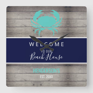 Relógio Quadrado Personalização da família russa de madeira da c