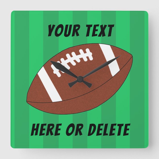 Relógio Quadrado Personalização de Esporte de Campo de Futebol (Frente)
