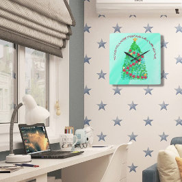 RELÓGIO QUADRADO PERSONALIZADO, DESEJAMOS UM NATAL DE MERGULHO