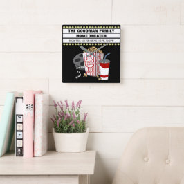 Relógio Quadrado Personalizado do Home Movie Theater da Família Per