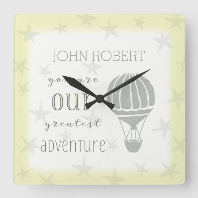Relógio Quadrado Personalizado Você É Nossa Maior Aventura (Frente)