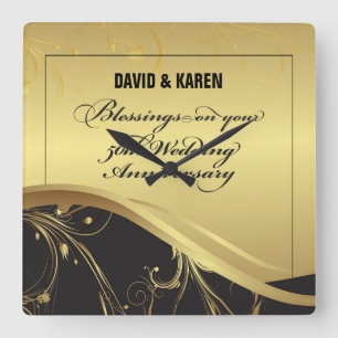 Relógio Quadrado Personalizar, 50º Aniversário Religioso