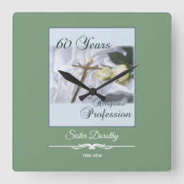 Relógio Quadrado Personalizar, 60 anos de profissão religiosa