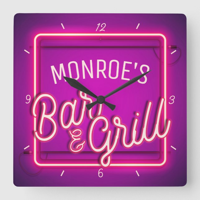 Relógio Quadrado Personalizar a Grelha do Bar Retrovisor do Sinal d (Frente)