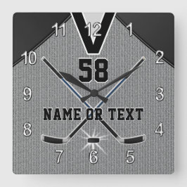 Relógio Quadrado Personalized Hockey Clock Gifts for Hockey Lovers