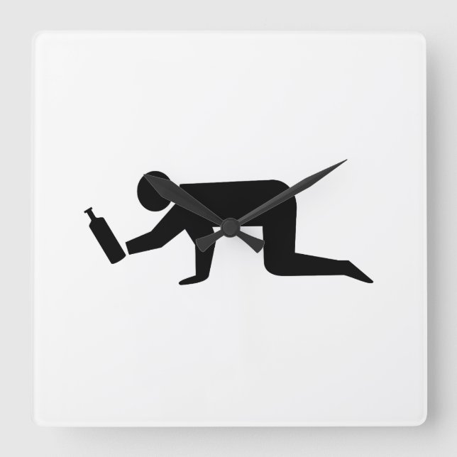 Relógio Quadrado Pessoas Bêbadas (Frente)