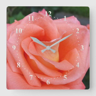 Relógio Quadrado pétalas rosa rosa rosa
