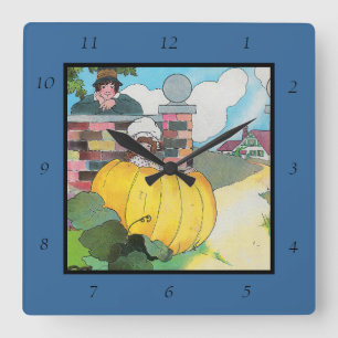 Relógio Quadrado Peter Pumpkin Comendo Mãe Ganha Rhyme