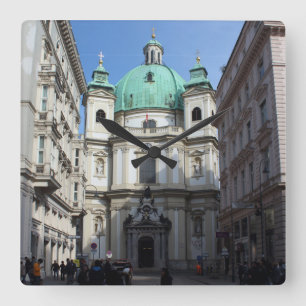Relógio Quadrado Peterskirche Wien Österreich