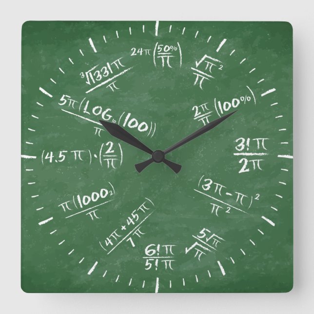 Relógio Quadrado Pi (Frente)