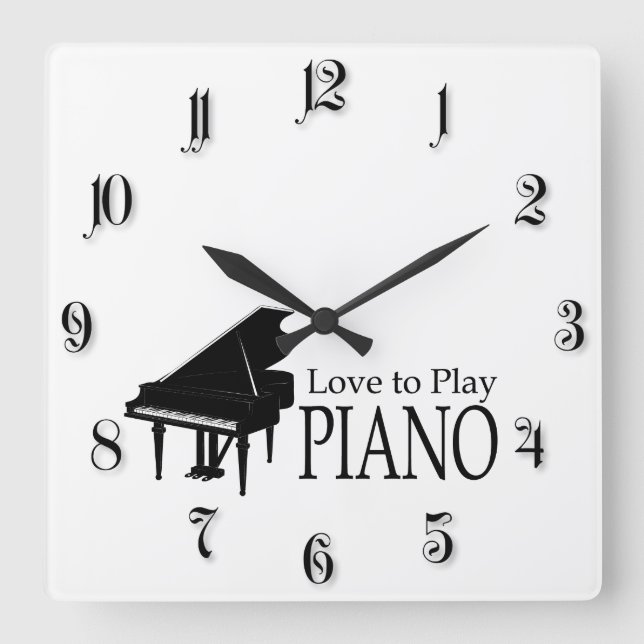 Relógio Quadrado Piano (Frente)