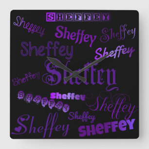 Relógio Quadrado Pias batismais do roxo de Sheffey