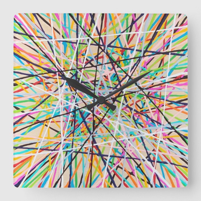 Relógio Quadrado Pick-Up Stick 2 Wall Clock (Frente)