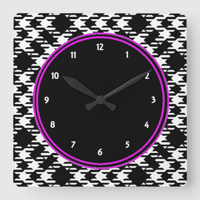 Relógio Quadrado Pied de Poule (Frente)