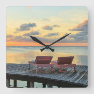 Relógio Quadrado Pier com vista para o oceano, Belize