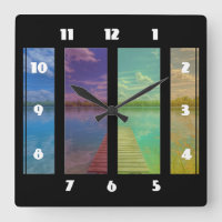 Pier de Madeira sobre uma paisagem de lago calmo