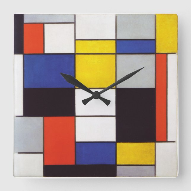 Relógio Quadrado PIET MONDRIAAN - Compositon A 1923 (Frente)