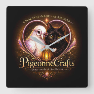 Relógio Quadrado PigeonneCrafts FeitoComAmor