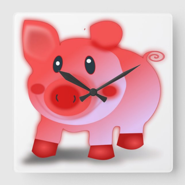 RELÓGIO QUADRADO PIGGY PIGLET (Frente)