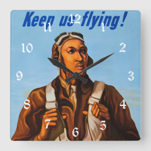 Relógio Quadrado Pilotos de combate de aviões negros dos EUA