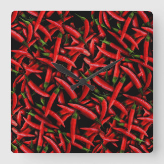 Relógio Quadrado Pimentos Red Chili
