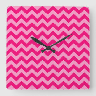 Relógio Quadrado Pink Moroccan Moods Chevrons
