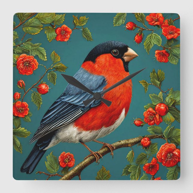 Relógio Quadrado Pintarroxo num árvore (Frente)
