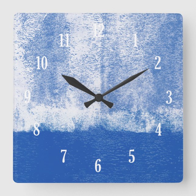 Relógio Quadrado Pintor laminado a azul (Frente)