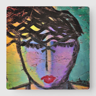 Relógio Quadrado Pintura abstrata do original