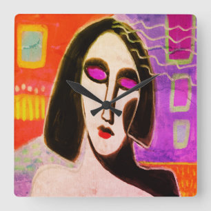 Relógio Quadrado Pintura de Abstrato original