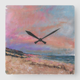 Relógio Quadrado Pintura de Belas Artes da Praia