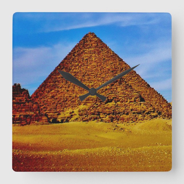 Relógio Quadrado Pirâmides em Giza (Frente)